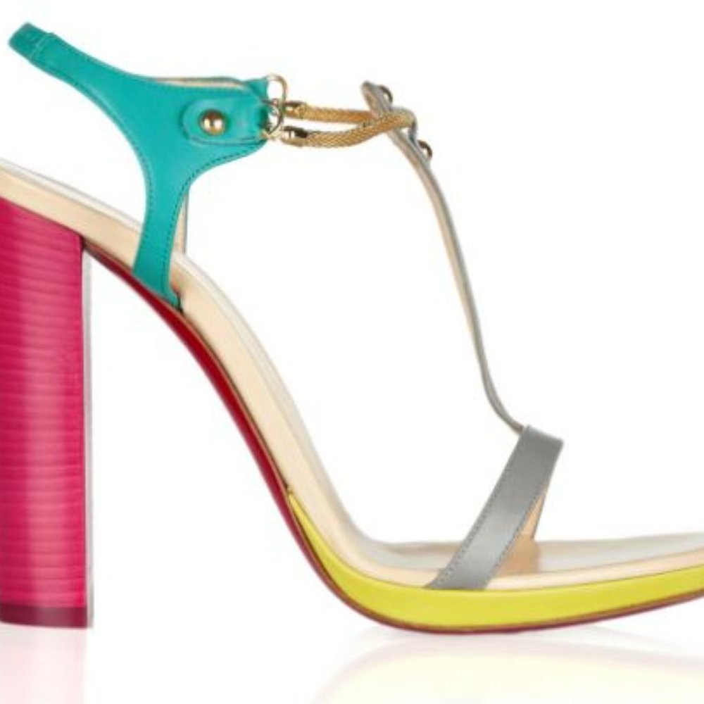 Louboutain color-block strappy